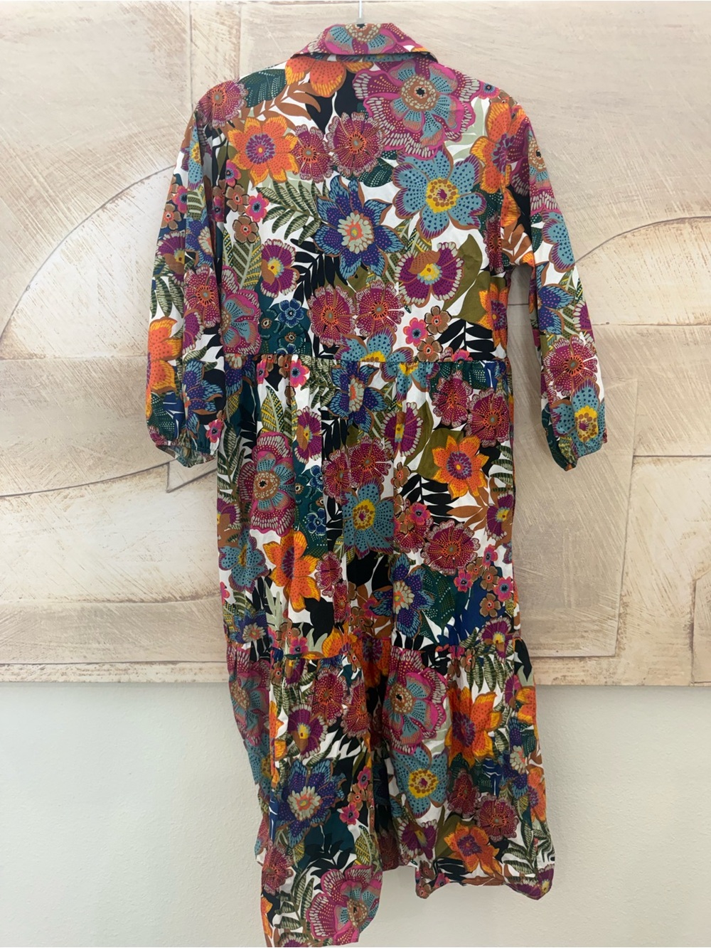 Maeve by Anthropologie Floral Tiered Midi Shirt Dress Small - Picture 2 of 3